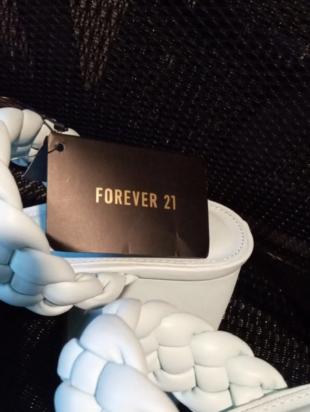 Forever 21 Pale Blue Braided Double-Strap Block Heel Sandals - Picture 2 of 15